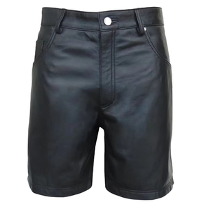 Pantalones cortos de cuero para hombre de alta calidad, resistentes al viento, para invierno, con logotipo personalizado impreso, los más vendidos. - Product Image 4