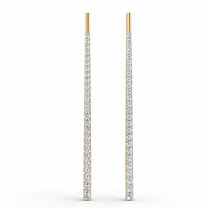 Pendientes de barra con diamantes cultivados en laboratorio certificados por IGI, oro amarillo/blanco y rosa de 9 quilates, pendientes lineales minimalistas para mujer - Product Image 5