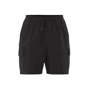 Shorts cargo confortables en coton peigné noir pour homme, avec fermeture éclair, motif uni, respirants, séchage rapide, pour entraînement, décontractés, streetwear - Product Image 1