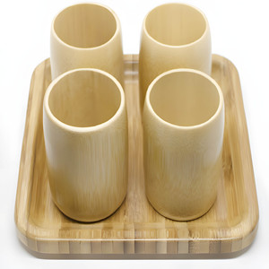 Top Quality Handmade Natural Polished <b>Bamboo</b> Reusable <b>Coffee</b> Drinking Cups Customized Size - Product Image 1