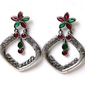 Trusted Supplier Gold Plated Brass Oxidized <b>Silver</b> Women Chandelier <b>Earrings</b> Bezel Set Zircon High Classic Wedding Wholesale - Product Image 4