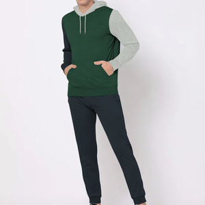 Ensemble de survêtement respirant pour homme, couleur unie, manches longues, col roulé, fermeture éclair, pantalon de jogging, tenue décontractée d'automne, coupe régulière, polyester - Product Image 3
