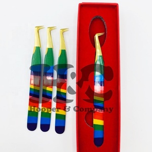 Pinzas para Extensión de Pestañas de Volumen, Diseño Plano con Punta Dorada, Alta Calidad, Sostenibles, con Logotipo de Mink - Product Image 4