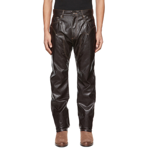 Pantalon en cuir léger de haute qualité à 100 %, coupe décontractée, longueur standard, avec tissu respirant, coupe-vent et à séchage rapide, pantalon en cuir pour homme - Product Image 1