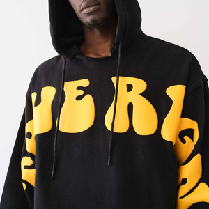 Sweat-shirt à capuche pour homme avec impression en relief, coton premium, streetwear, design de logo personnalisé pour la production en gros - Product Image 2