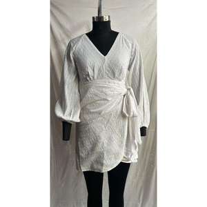 Elegant <b>White</b> Minimal Mini Dress Pure <b>White</b> Simple Mini Dress for Effortless Style for Women Modern <b>White</b> Simple Mini Dress - Product Image 3