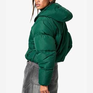 Chaqueta acolchada de invierno para mujer, talla grande, a cuadros, con capucha, estilo burbuja, manga larga, cierre de cremallera, informal 2026 - Product Image 6