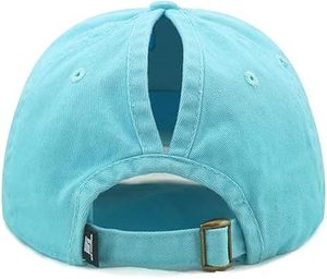 <b>Light</b> Blue 6-Panel Baseball Cap Adjustable Fitted Unisex Casual <b>Hat</b> 100% Cotton Solid Colour Adult Size - Product Image 3
