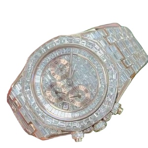 Lujo clásico Hip Hop Diver cuarzo resistente al agua reloj cristal de zafiro banda de acero inoxidable laboratorio diamante Moissanite negocio único - Product Image 2