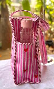 Bolsas de tela acolchada de algodón hechas a mano en India y combo de bolsas de mano, fáciles de transportar, lavables a mano y a máquina, bolsas de aseo. - Product Image 3