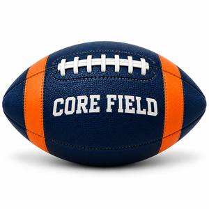 Ballon de football américain noir toutes tailles, logo doré personnalisé, cuir composite PU, taille officielle 9, taille 7, junior, jeunesse - Product Image 1