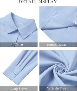 Chemisiers élégants pour femmes, vêtements de bureau et décontractés d'été, chemises à manches longues boutonnées sur mesure - Product Image 3