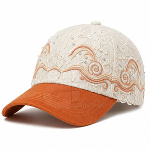 Gorra de Béisbol de Encaje para Mujer, con Paneles Decorativos de Encaje, Detalles de Bordado Floral, Estilo Casual, Accesorio para Exteriores - Product Image 3