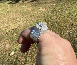 Hiphop Iced Out Moissanite Cluster <b>Ring</b> for <b>Men</b> 925 Sterling <b>Silver</b> Hip Hop Pinky <b>Ring</b> Luxury Rapper Style Statement Jewelry - Product Image 4