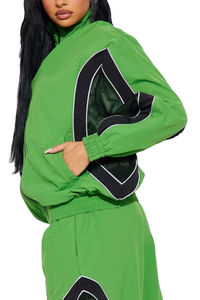 Chándal Deportivo para Mujer, Ligero, Ecológico y Transpirable, con Logotipo Personalizado OEM/ODM, 2 Piezas, 100% Poliéster, Chaqueta Cortavientos con Cremallera y Capucha - Product Image 2