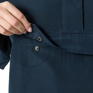 Veste de course à capuche bleu marine pour femme, coupe-vent, respirante, manches longues, poches plaquées, légère, en polyester/nylon tricoté, printemps - Product Image 4