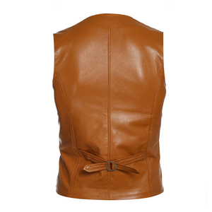 Gilet en cuir PU vintage pour homme, style motard, coupe ample, col rabattu, fermeture éclair, sans manches, haute qualité, tendance streetwear - Product Image 2