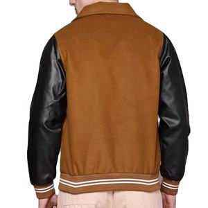 Veste universitaire de baseball patchwork de haute qualité, col montant, écologique, à bas prix, imprimée, pour la vente en gros - Product Image 4