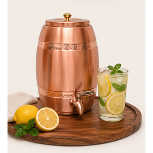 Wholesale Premium Quality Copper Water Cooler Barrel Shape Pure Copper Water Dispenser for Kitchen & Events Metal Drinkware - Product Image 2