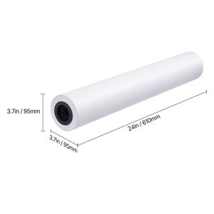 Rotolo di Carta per Plotter Formato Largo 24 pollici x 150 piedi, 8 Rotoli CAD Bond con Anima da 2 pollici, Rotoli Master da 20 LB per CAD - Product Image 6