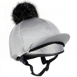 Funda para Casco de Equitación de Alto Rendimiento para Todas las Estaciones, con Pompón de Piel Sintética, Elástica, de Seda - Product Image 1