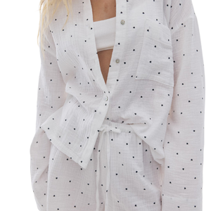 Ensemble de pyjama décontracté pour femmes, manches longues et short, été/automne/hiver/printemps, ODM, séchage rapide et respirant, vêtements de nuit décontractés - Product Image 6