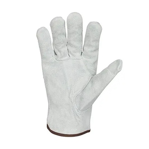 Standard <b>Drivers</b> <b>Gloves</b> with Unlined Cotton Cuff Cowhide Split Leather Abrasion Resistant Industrial Safety Personal Protective - Product Image 3