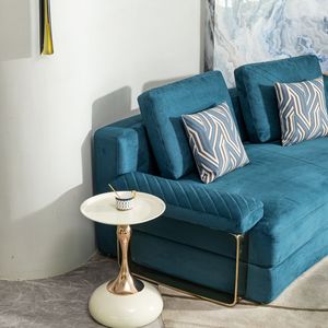 <b>Small</b> Round White Side <b>Table</b> for <b>Small</b> Spaces-Perfect Cocktail or Living Room <b>Coffee</b> <b>Table</b> - Product Image 5