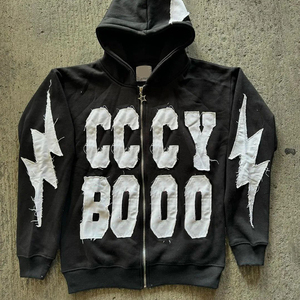 สินค้ามาใหม่ เสื้อพูลโอเวอร์ผ้าฟลีซผสมคอตตอน 100% ทรงโอเวอร์ไซส์ ซักแล้วแห้งไว ระบายอากาศดี เป็นมิตรต่อสิ่งแวดล้อม ลวดลายฟอกสีแบบแอซิดวอช ป้องกันแสงแดด - Product Image 6