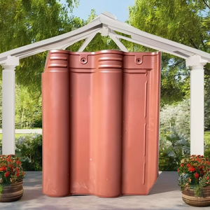 Tuile de toit en céramique émaillée ondulée verte de haute qualité, contemporaine, imperméable, résistante à la chaleur et durable, disponible en plusieurs couleurs, pour temple - Product Image 1