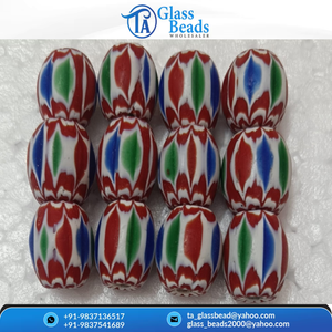 Cuentas de Vidrio Chevron Coloridas de Excelente Calidad, Hechas a Mano, Multicolores y Rayadas para la Fabricación de Joyas, DIY, Pulseras y Collares - Product Image 2