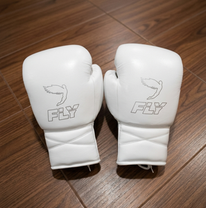 Guantes de Boxeo Fly Superlace Pro X 2 Personalizados de Cuero Vacuno Auténtico para Entrenamiento y Sparring - Blancos - Product Image 5