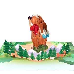 การ์ดป๊อปอัพ 3 มิติรูปสัตว์ การ์ดอวยพรทำมือ การ์ดป๊อปอัพ 3 มิติลายแคมป์ปิ้ง การ์ดป๊อปอัพ 3 มิติ งานฝีมือกระดาษ การ์ดป๊อปอัพ ของขวัญน่ารัก ลายสัตว์เดินป่า - Product Image 2