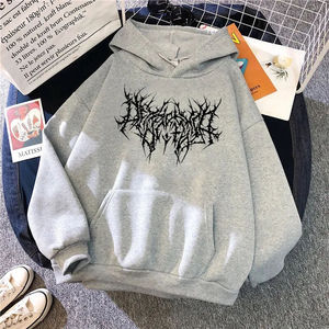 Cardigan oversize pour homme style gothique K-pop, sweat-shirt ample à capuche avec motif éclair et flamme sombre, manches longues en coton Y2K - Product Image 4