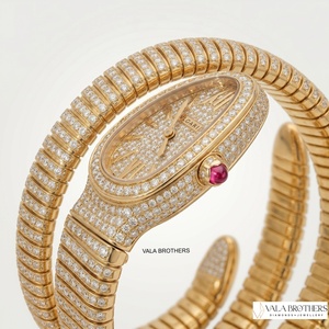 Reloj VALA'S BVLGARII de Oro Amarillo con Brazalete Ovalado de Diamantes para Mujer, Lujoso, Analógico, de Cuarzo, 30 mm, con Números Romanos y Cristal de Zafiro - Product Image 2