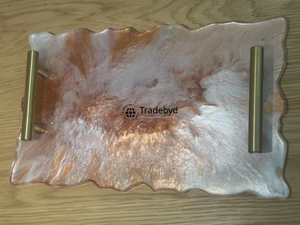 Elegante Bandeja Moderna de Resina, Plato Decorativo Móvil Hecho a Mano de Primera Calidad para Servir en la Cena y para Regalos, Tradebyd - Product Image 2