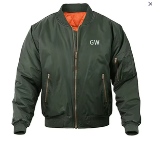 Unisex Winter Streetwear Solid <b>Canvas</b> Windproof V-neck Bomber <b>Jacket</b> OEM Service Front Logo Cotton Filled 220g - Product Image 6