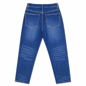 Jean en denim délavé coupe droite pour homme, taille mi-haute, coupe classique, en coton, style décontracté printemps - Product Image 2
