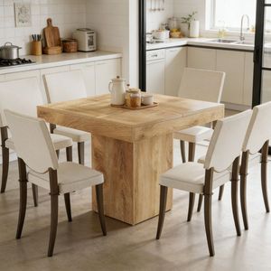 Mesa de Comedor Sólida Ovalada, Muebles de Comedor con Patrón Rectangular Hechos de Piedra Sinterizada, Material de Mármol - Product Image 6