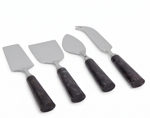 Stainless Steel <b>Cheese</b> <b>Knife</b> <b>Set</b> With Sleek Black Handles Durable Kitchen Tools For Serving <b>Cheese</b> Restaurant And Hotel Use - Product Image 1