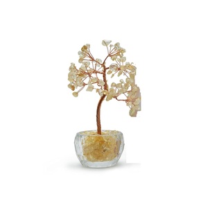 Arbre en cristal de citrine avec base en verre, décoration Diwali pour la maison, richesse, abondance et énergie positive, Feng Shui, bonne chance - Product Image 6