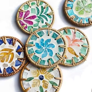 Premium Handmade Wicker Flower Classic Holiday Decoration & Gift Plate for Cups Made in Vietnam TUYET DUNG FAD4 - Product Image 5