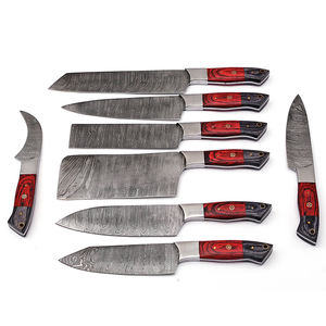Custom Damascus Steel Chef Knife Set Artisan Made Kitchen Cooking <b>Tools</b> For Daily Food Preparation Damascus Steel Chef Knife Set - Product Image 1