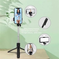 Productos para Dropshipping 2026, Trípode Selfie Portátil Plegable Inalámbrico para Smartphone con Luz LED, Agente de Dropshipping