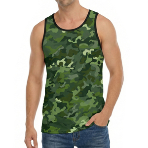 Men's Camouflage Performance Tank Top Customizable Breathable Gym Vest Outdoor Training Bulk Wholesale Factory Price Tank Tops - Product Image 1