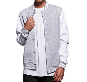 High Quality Custom Varsity Jacket for Men Wholesale Casual Sport Cotton Fleece with Hood Reversible - Product Image 1