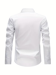 Men's Lightweight Long-Sleeve Casual Work Shirt 100% Cotton Twill Breathable Quick Dry Multiple Pockets Outdoor Hiking Fishing - Product Image 3