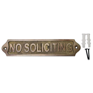 Letrero de Puerta Antiguo de Metal Grabado con la Frase 'No Solicitar', Placa de Privacidad Personalizable para Montar en la Pared, para Hogar, Oficina, Restaurante, Hotel - Product Image 1