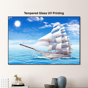 Art mural en verre trempé moderne, panneau décoratif en verre imprimé UV pour la décoration murale de la maison, du magasin, de l'hôtel - Product Image 4