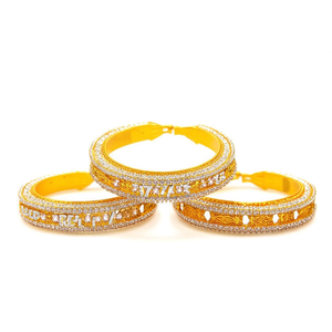 Women's Traditional Bridal Ethnic Fashion Gold Plated Crystal Stone <b>Bangles</b> <b>Set</b> 10575602DP_2.8 - Product Image 2